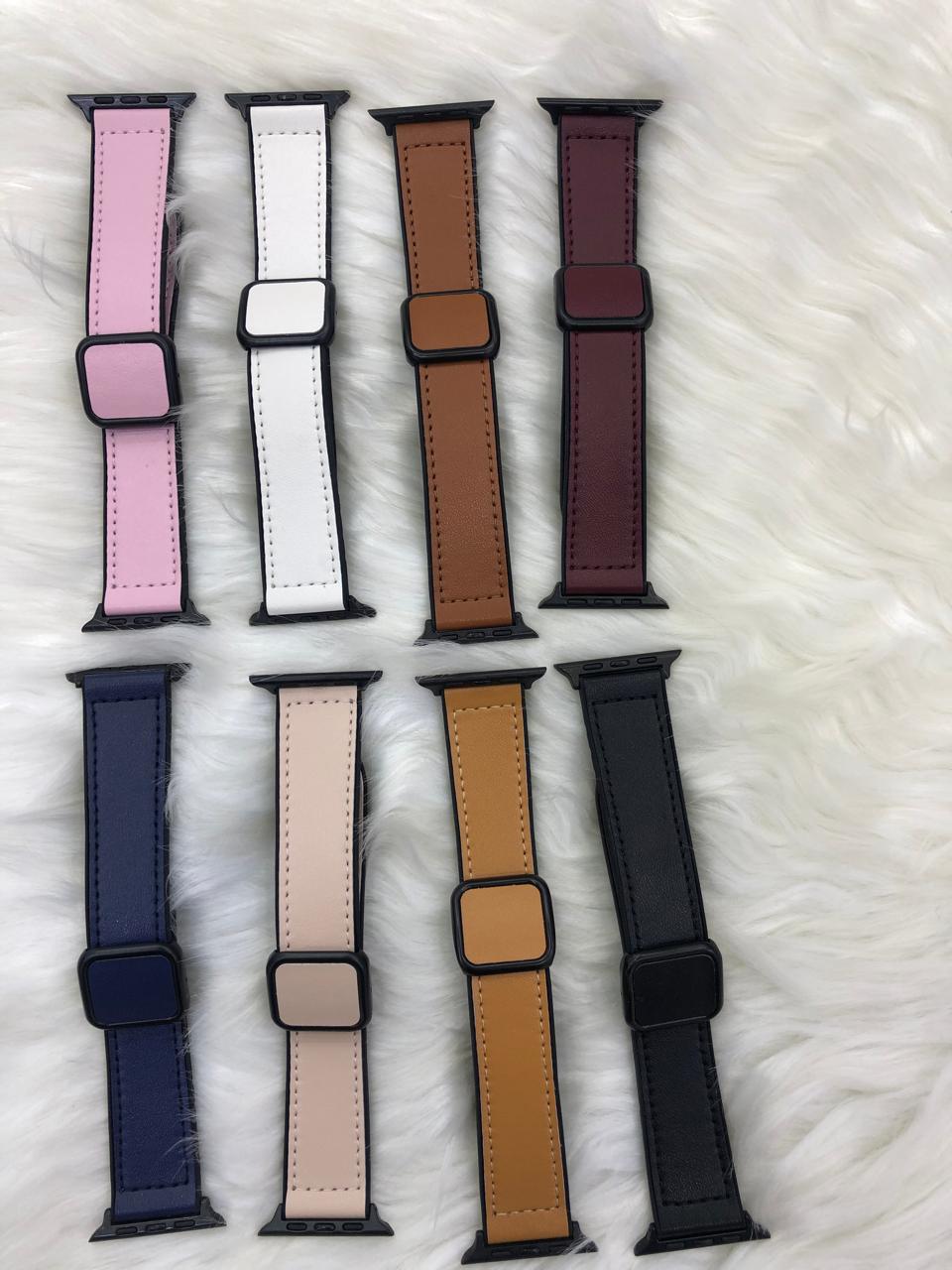Leather Magnetic Lock Strap - 42mm To 49mm