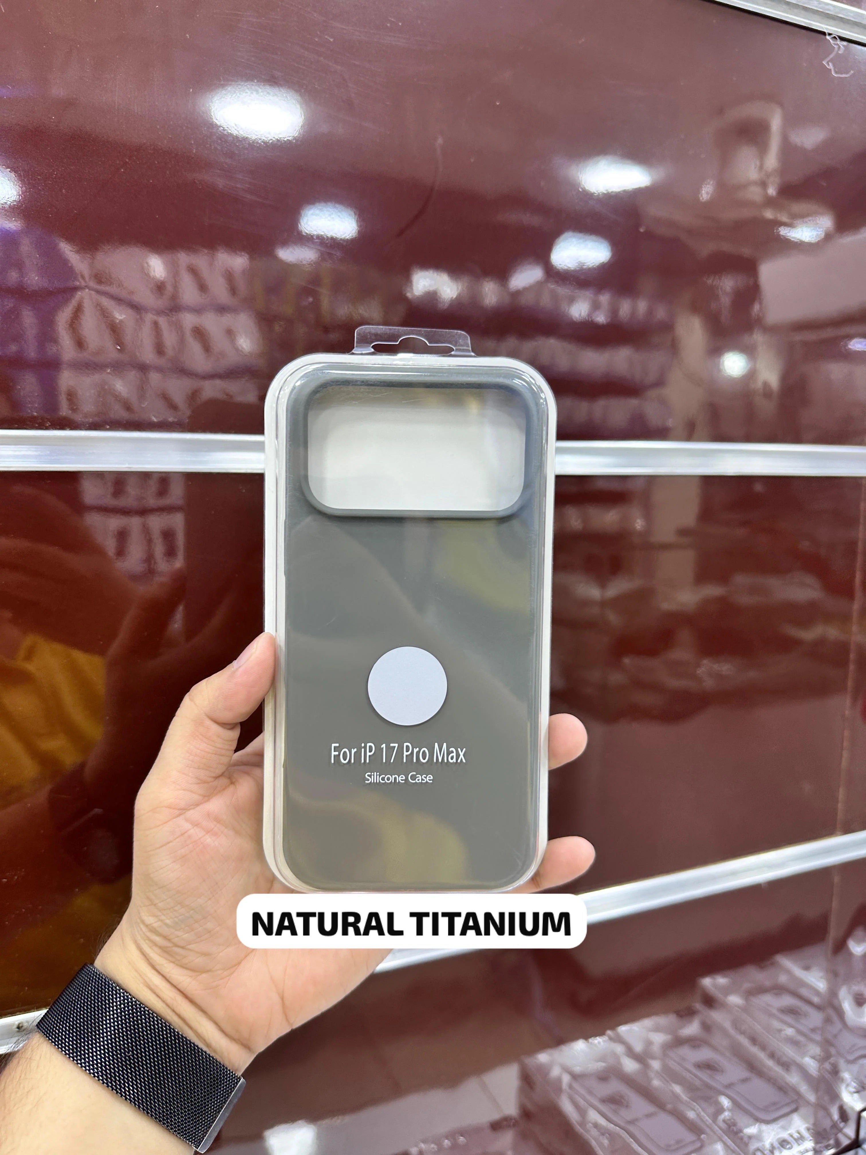 Silicone Case Natural Titanium - 11 Till 17 Pro Max