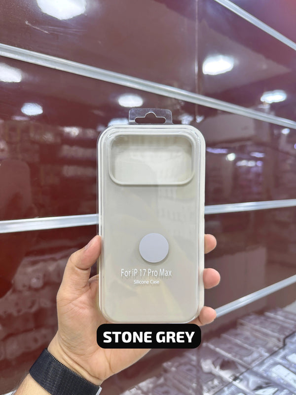Silicone Case Stone Grey 11 Till 17 Pro Max