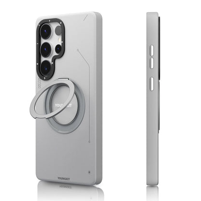 Youngkit Leather 360 Stand Grey - S26 Ultra (MagSafe Supported)