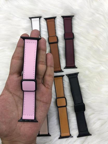 Leather Magnetic Lock Strap - 42mm To 49mm