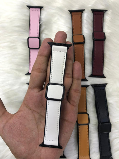 Leather Magnetic Lock Strap - 42mm To 49mm
