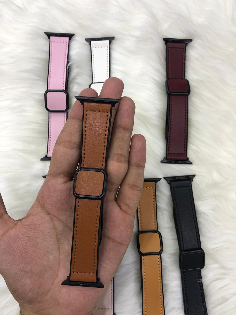 Leather Magnetic Lock Strap - 42mm To 49mm