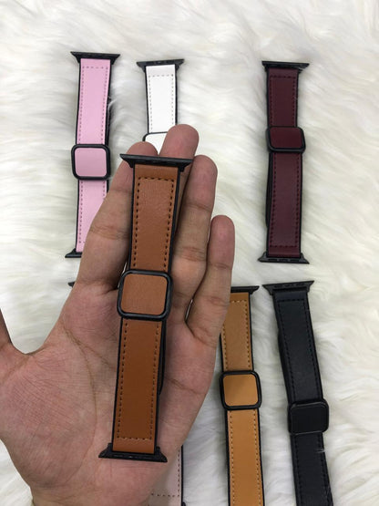 Leather Magnetic Lock Strap - 42mm To 49mm
