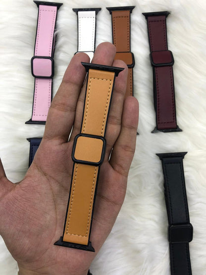 Leather Magnetic Lock Strap - 42mm To 49mm