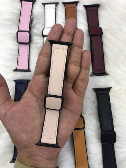Leather Magnetic Lock Strap - 42mm To 49mm
