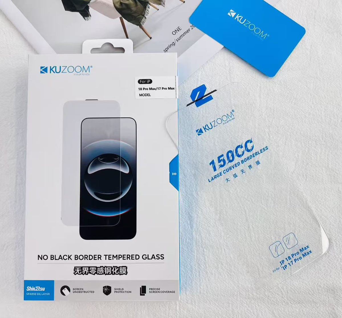 Kuzoom Borderless Clear Screen Protector 18 pro max