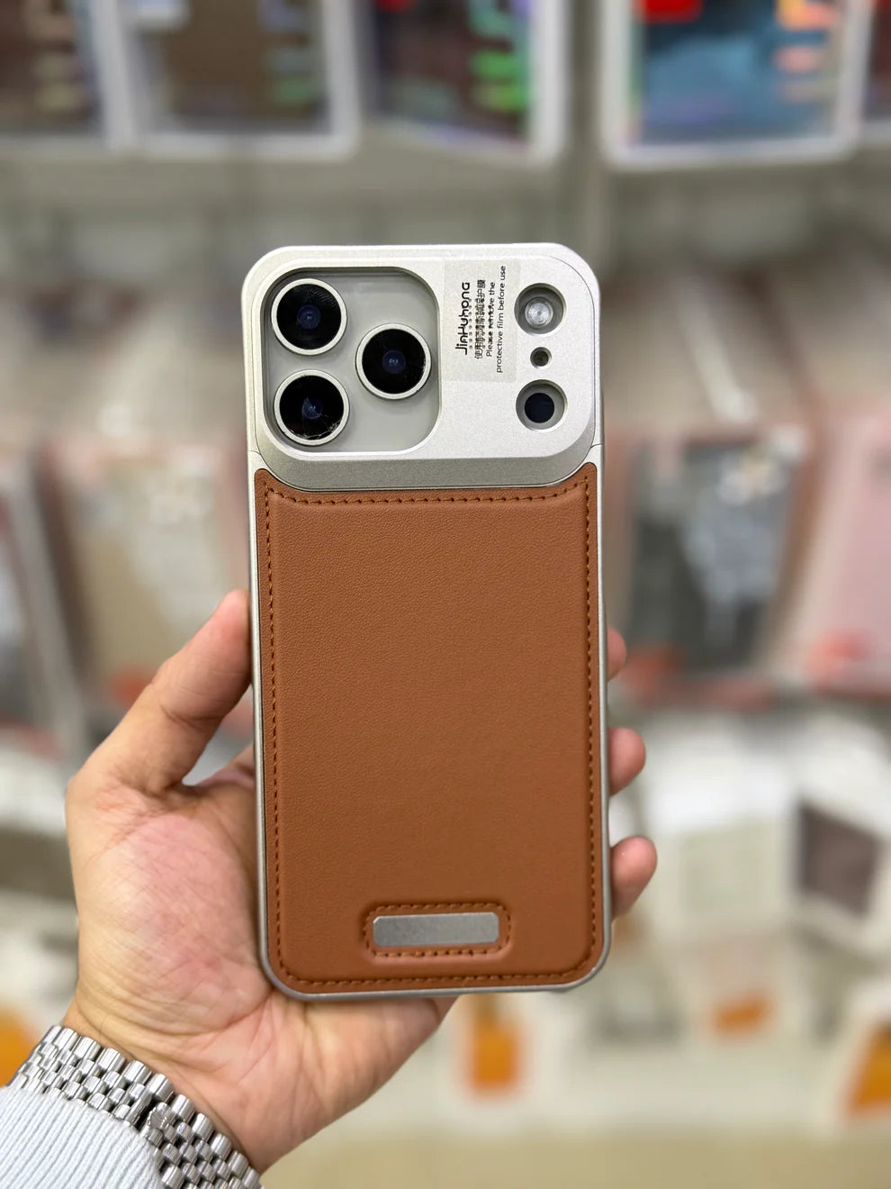 Metal MagSafe Perfume Leather Case