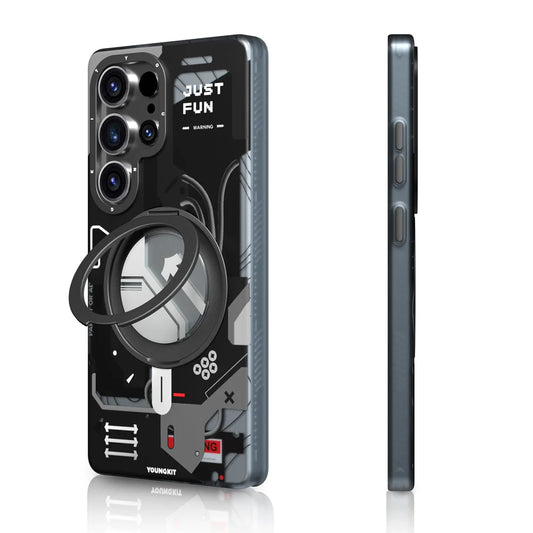 Youngkit Cyberpunk 360 Stand Case Black - S25 Ultra (MagSafe Supported)