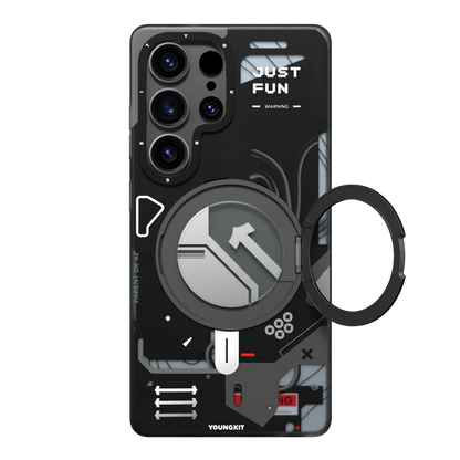 Youngkit Cyberpunk 360 Stand Case Black - S25 Ultra (MagSafe Supported)