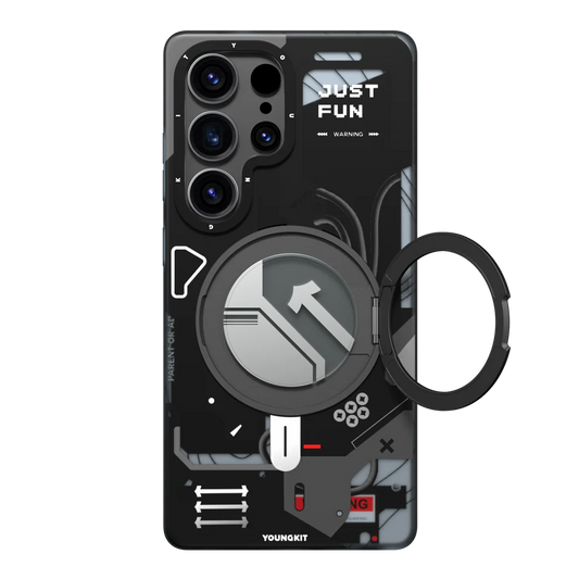 Youngkit Cyberpunk 360 Stand Case Black - S25 Ultra (MagSafe Supported)